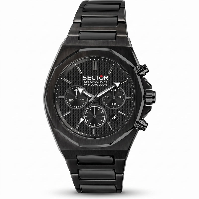 Sector 960 Chronograph – All-Black Stainless Steel Watch - Naggat Silver