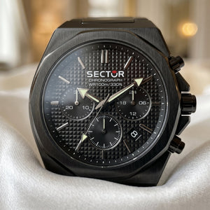 Sector 960 Chronograph – All-Black Stainless Steel Watch - Naggat Silver