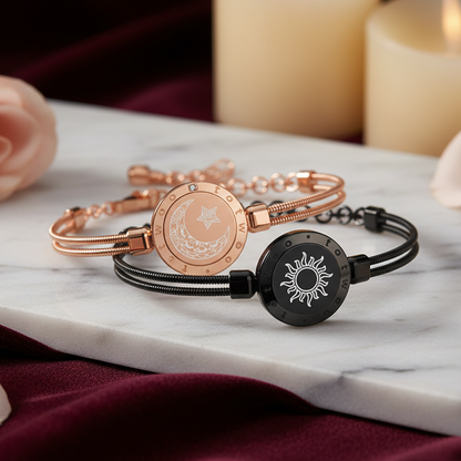 Sun & Moon Touch Bracelets with Snake Chain