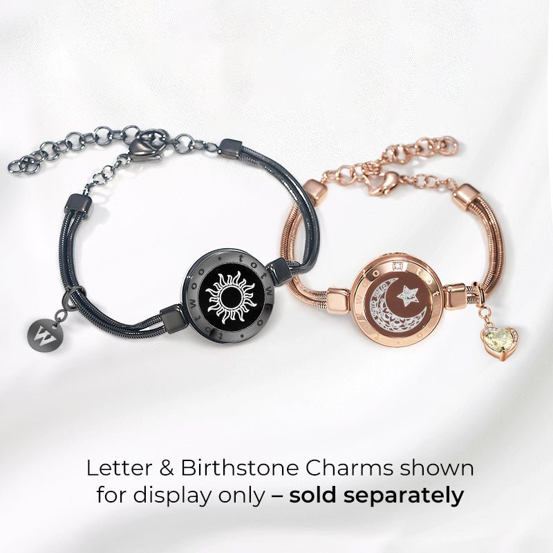 Sun & Moon Touch Bracelets with Snake Chain - Naggat Silver