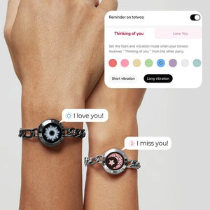 Totwoo Love Sun & Moon Snake Chain Touch Bracelets (Black+Gold) - Naggat Silver