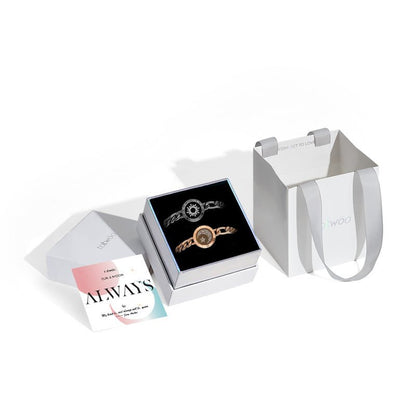 Totwoo Love Sun & Moon Snake Chain Touch Bracelets (Black+Gold) - Naggat Silver