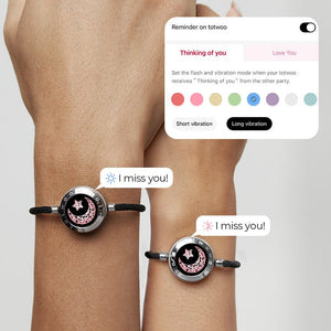 Totwoo Love Sun & Moon Touch Bracelets (Black+Brown) - Naggat Silver