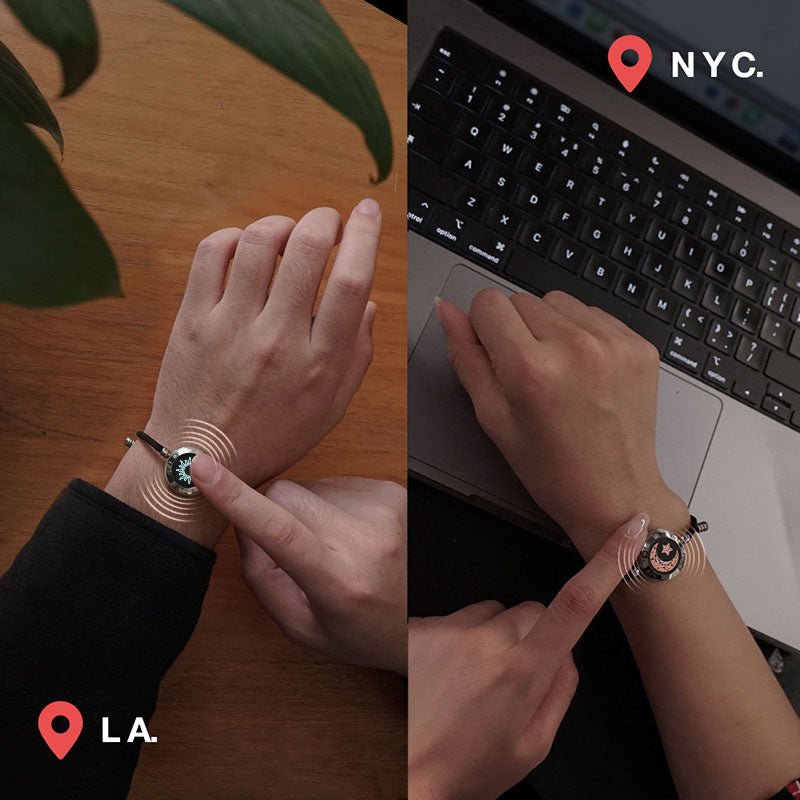 Totwoo Love Sun & Moon Touch Bracelets (Black+Brown) - Naggat Silver